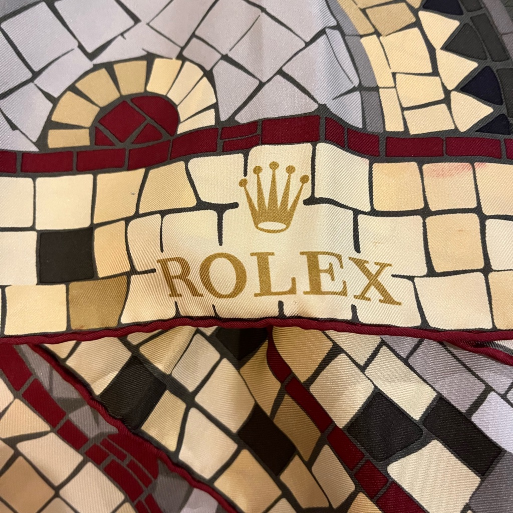 Authentic Rolex Mosaic Art Silk Scarf